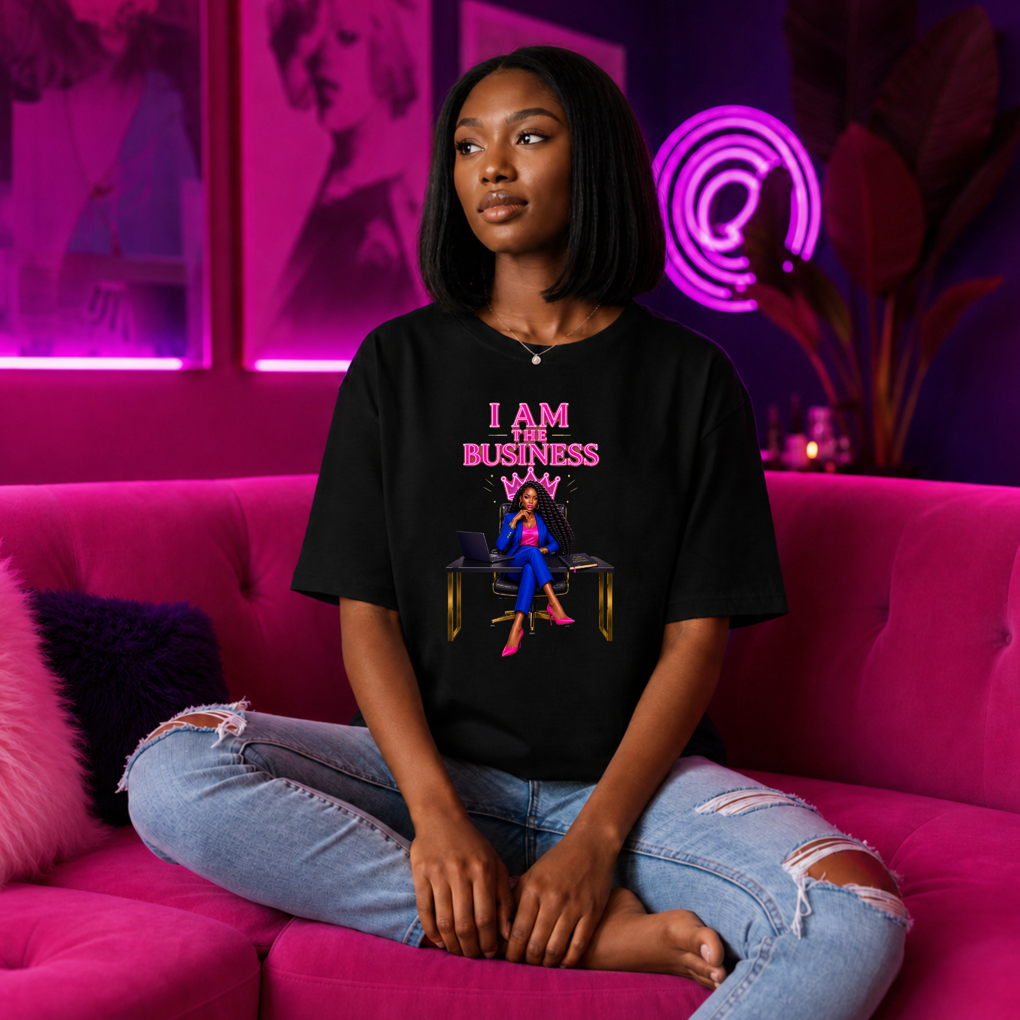 Boss Lady T-Shirt featured custom mockup in Consulting Karma branding