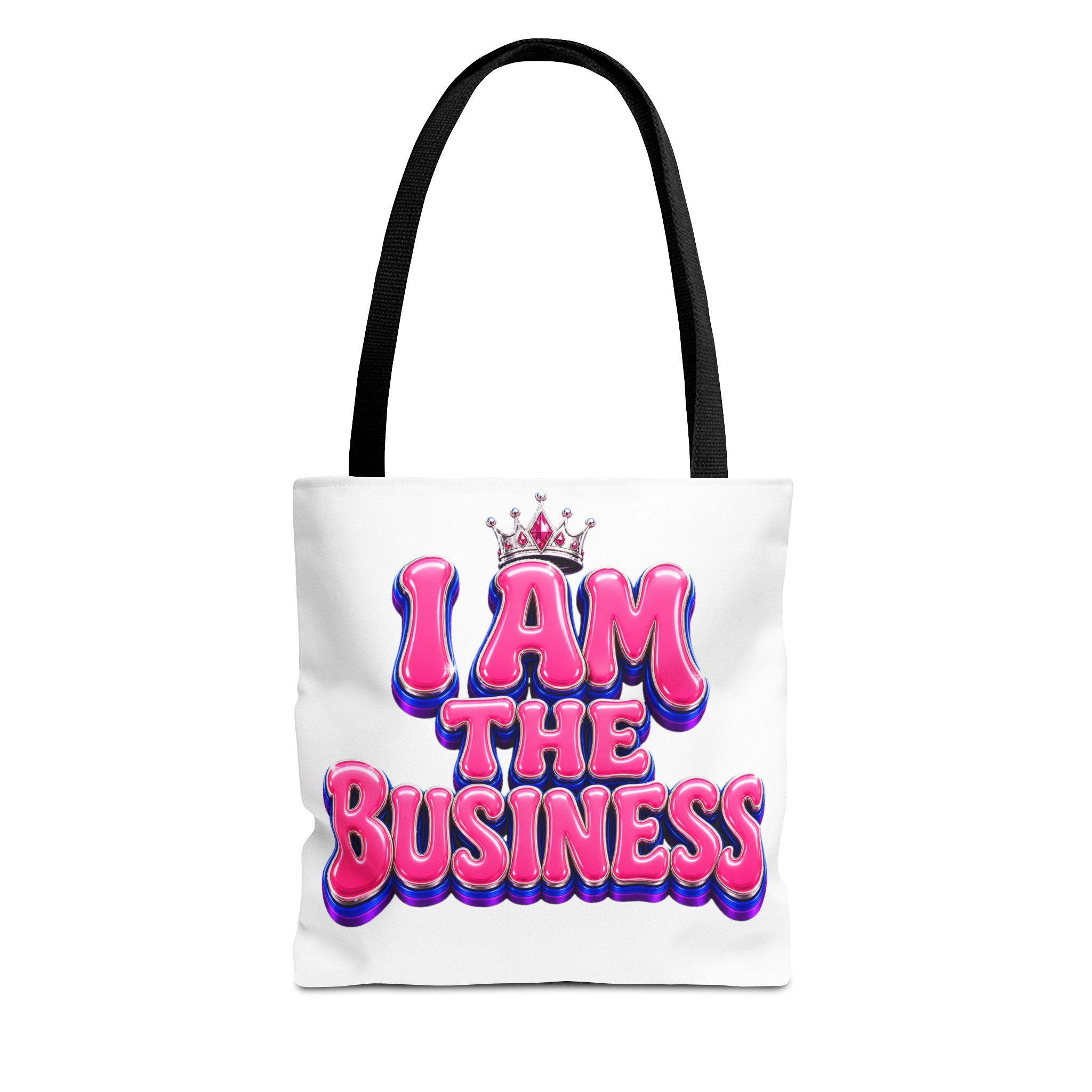 I Am The Business tote bag with pink crown artwork by Consulting Karma